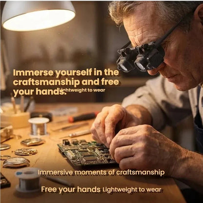 LED Illuminated Head Mounted Magnifying Glasses